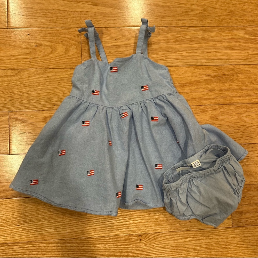 Janie and Jack Embroidered Flag Dress (Not worn, washed on gentle) 6-12 Months